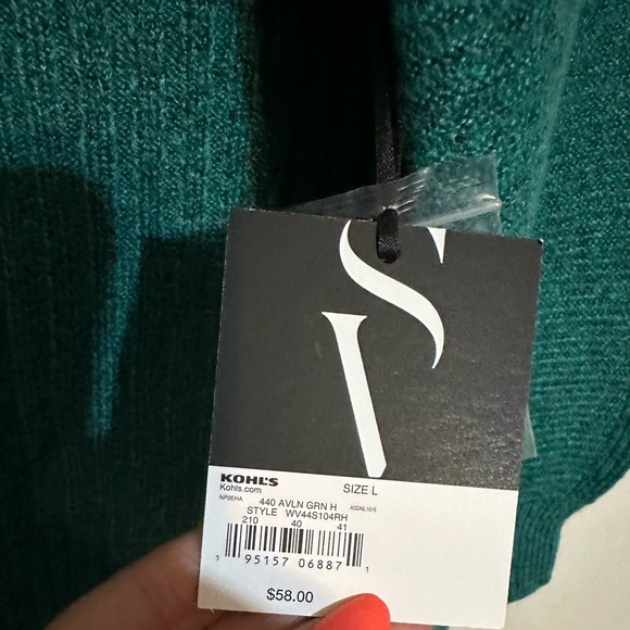 Women’s Vera Wang sweater, emerald green, L, BNWT - Picture 4 of 5